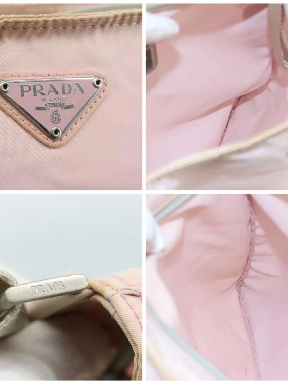 PRADA Shoulder Bag Nylon Pink Silver Auth ki5274 - Picture 15 of 16